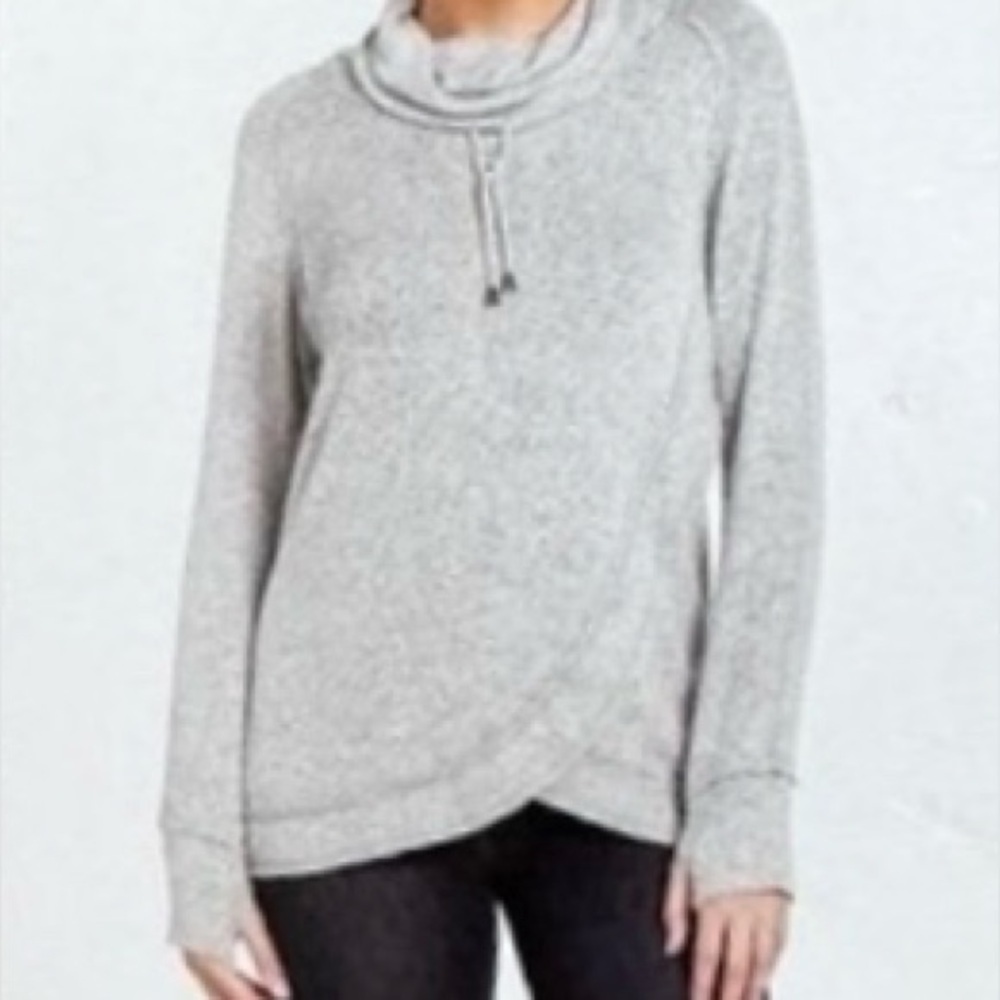 CHELSEA & THEODORE Womens Size XXLarge Heather Grey Cowl Neck Hooded Casual